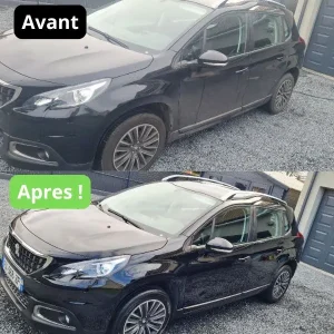 Nettoyage exterieur d'une voiture 3008 à Rouen